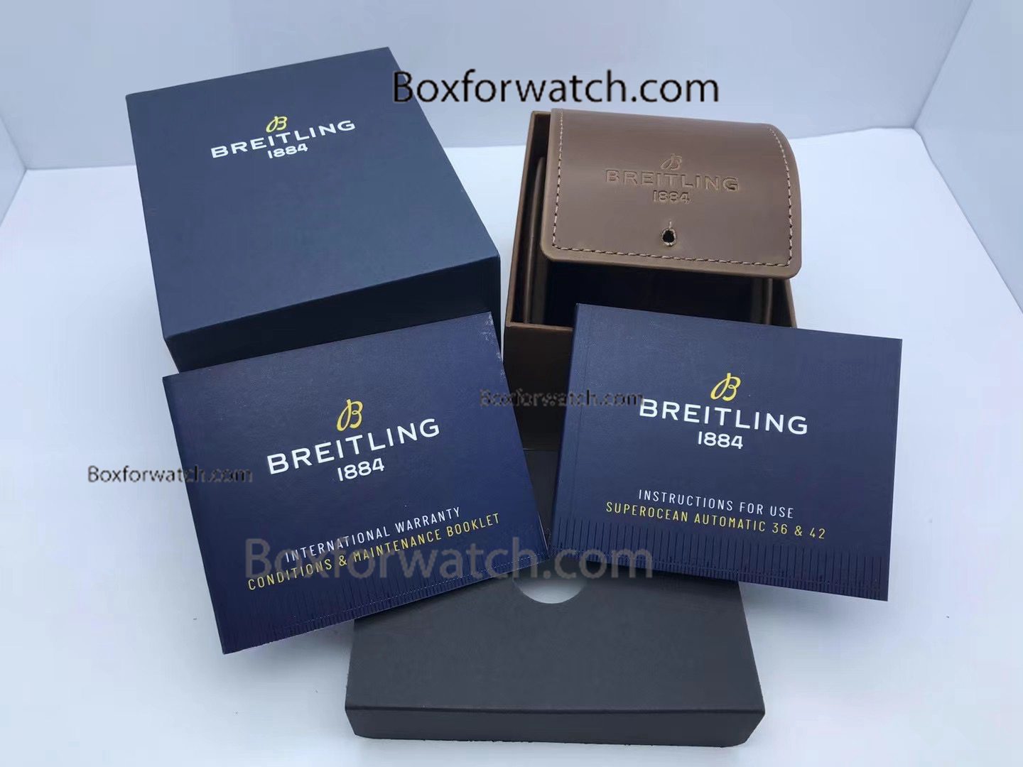 BREITLING Replica Watch Box Dark Brown Box with Manual booklets